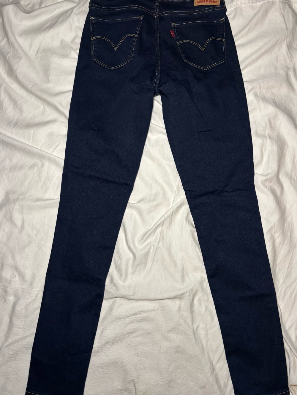 Levi's 711 Mid-Rise Skinny Leg Dark Blue Denim Jeans Women's Size 27 X 30